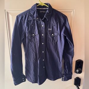 Cruel Girl Dark Blue Button-Up Shirt
